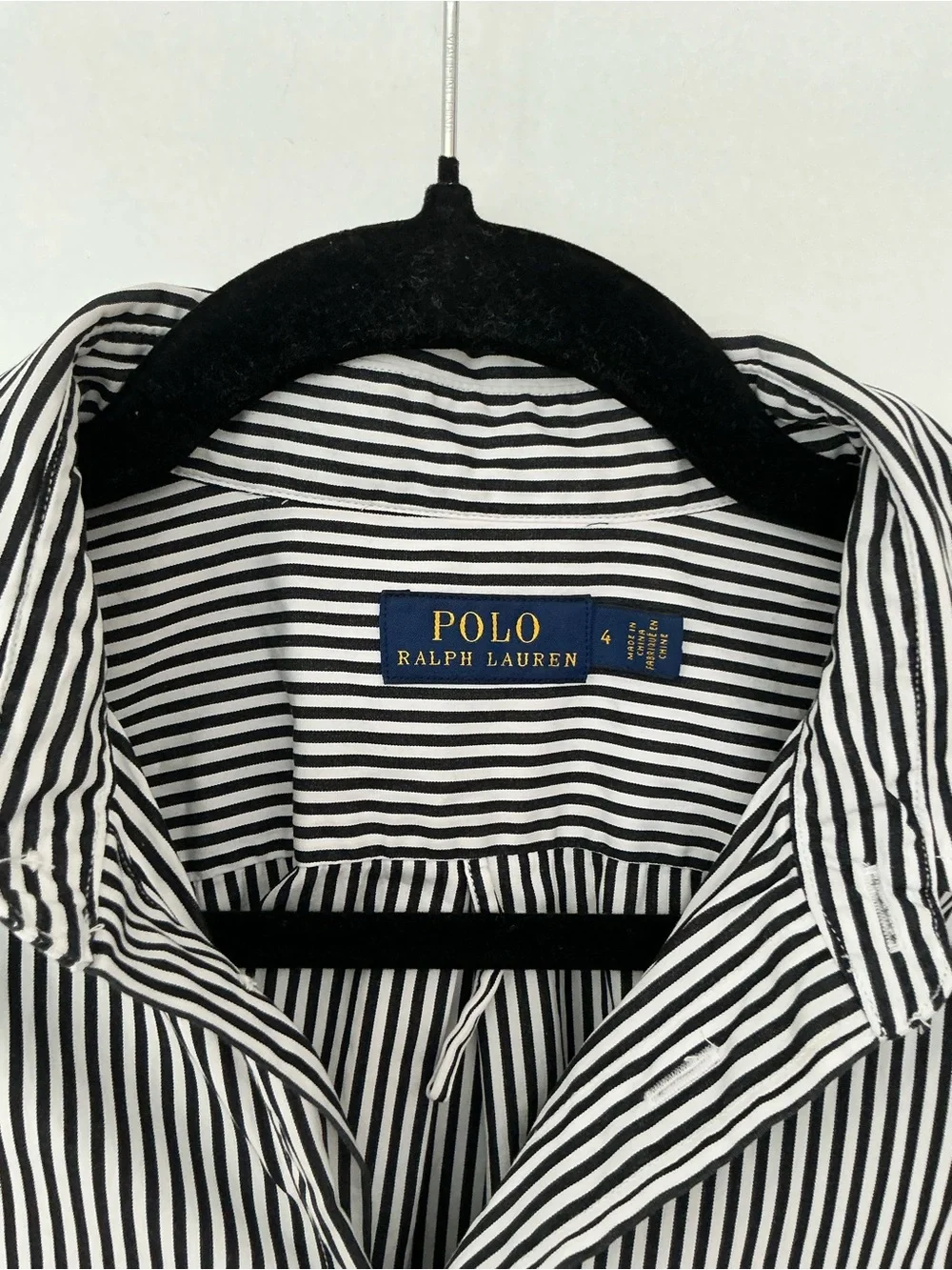 Polo Ralph‎ Lauren shirt dress, black and white, size 4